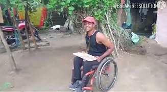 DIY wooden carrier board adaptation for carrying things on wheelchair